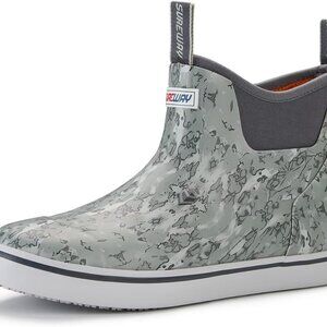 Women's Rubber Deck Boots Non-Slip Waterproof Ankle Rain Fishing Shoes